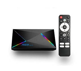 Смарт ТБ приставка Smart TV R69 Plus 2/16Gb (з голосовим керуванням, Allwinner H728, Android 14, dual band)