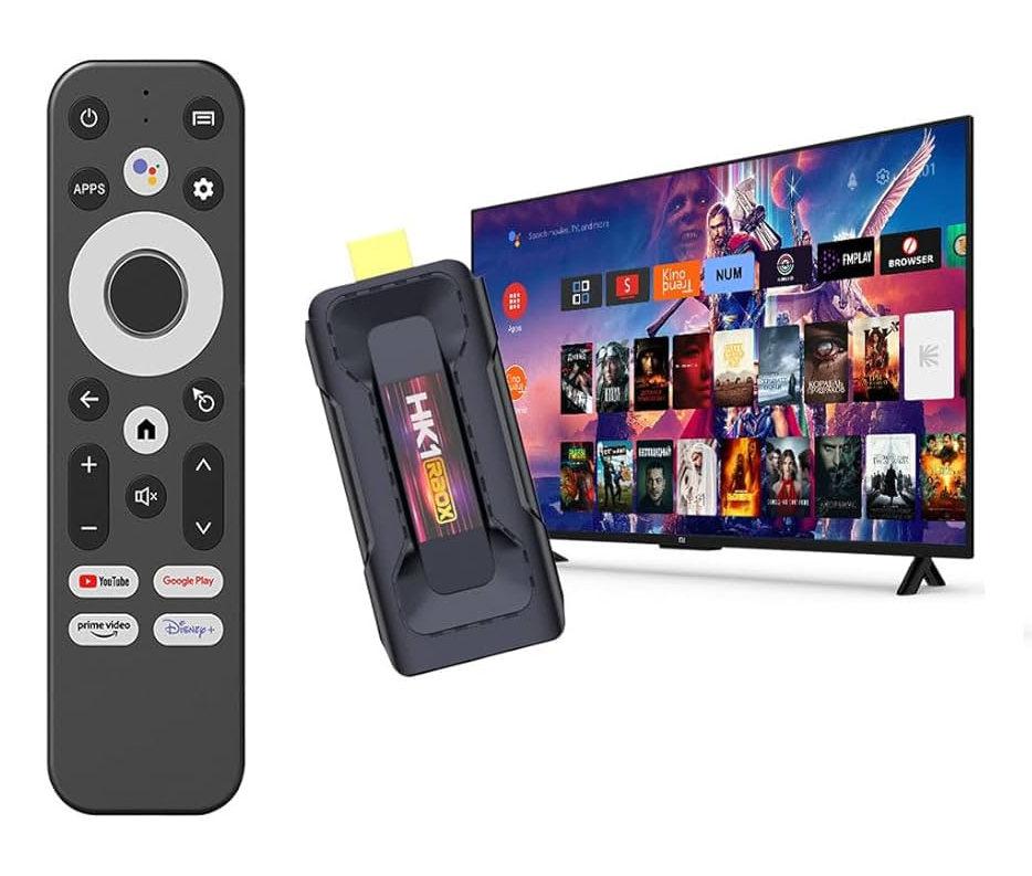 Смарт ТБ приставка Smart TV HK1 RBOX D8 stick 4/64GB (з голосовим керуванням, RK3528, 2.4G/5G, Android 13)