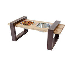 Годівниця для собак Від Джека модель No1 (М) опори метал стільниця дерево (VitanTM) Коричневий