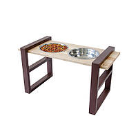 Годівниця для собак Від Джека модель No1 (L/XXL) опори метал стільниця дерево (VitanTM) Коричневий