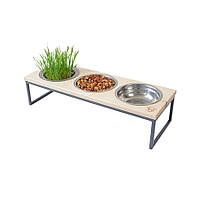 Годівниця універсальна Від Джека модель No3 (S) опори метал стільниця дерево (VitanTM) Графіт