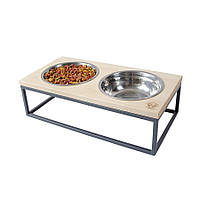 Годівниця для собак Від Джека модель No4 (M) опори метал стільниця дерево (VitanTM)