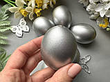 Яйце з пластику 6.5 х 4,5 см сріблясте, фото 3