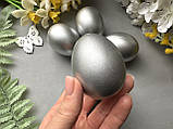 Яйце з пластику 6.5 х 4,5 см сріблясте, фото 2