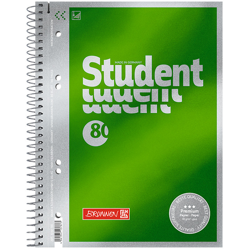 Коледж-блок А5 Premium без лініювання 80 аркушів Brunnen, 71494, фото 1