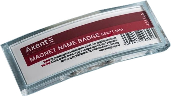Бейдж акриловий на магніті 65х21 мм Axent 4511-A, 68735, фото 1