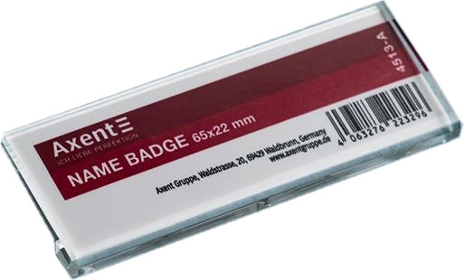 Бейдж акриловий на шпильці 65х22 мм Axent 4513-A, 68737, фото 1