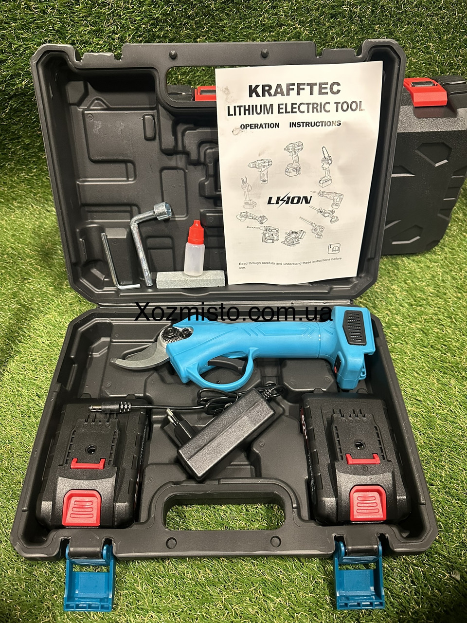 Набір 2в1 садовий акумуляторний секатор і пила Krafftec 36V Набір АКБ інструментів 2в1 Крафтек