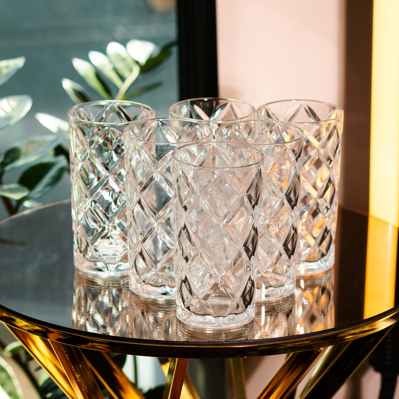 Набір склянок із скла 6 шт по 400 мл прозорі