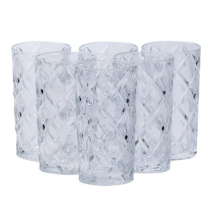 Набір склянок із скла 6 шт по 400 мл прозорі, фото 3