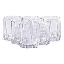 Набір склянок із скла 3-D print 6 штук по 300 мл прозорі