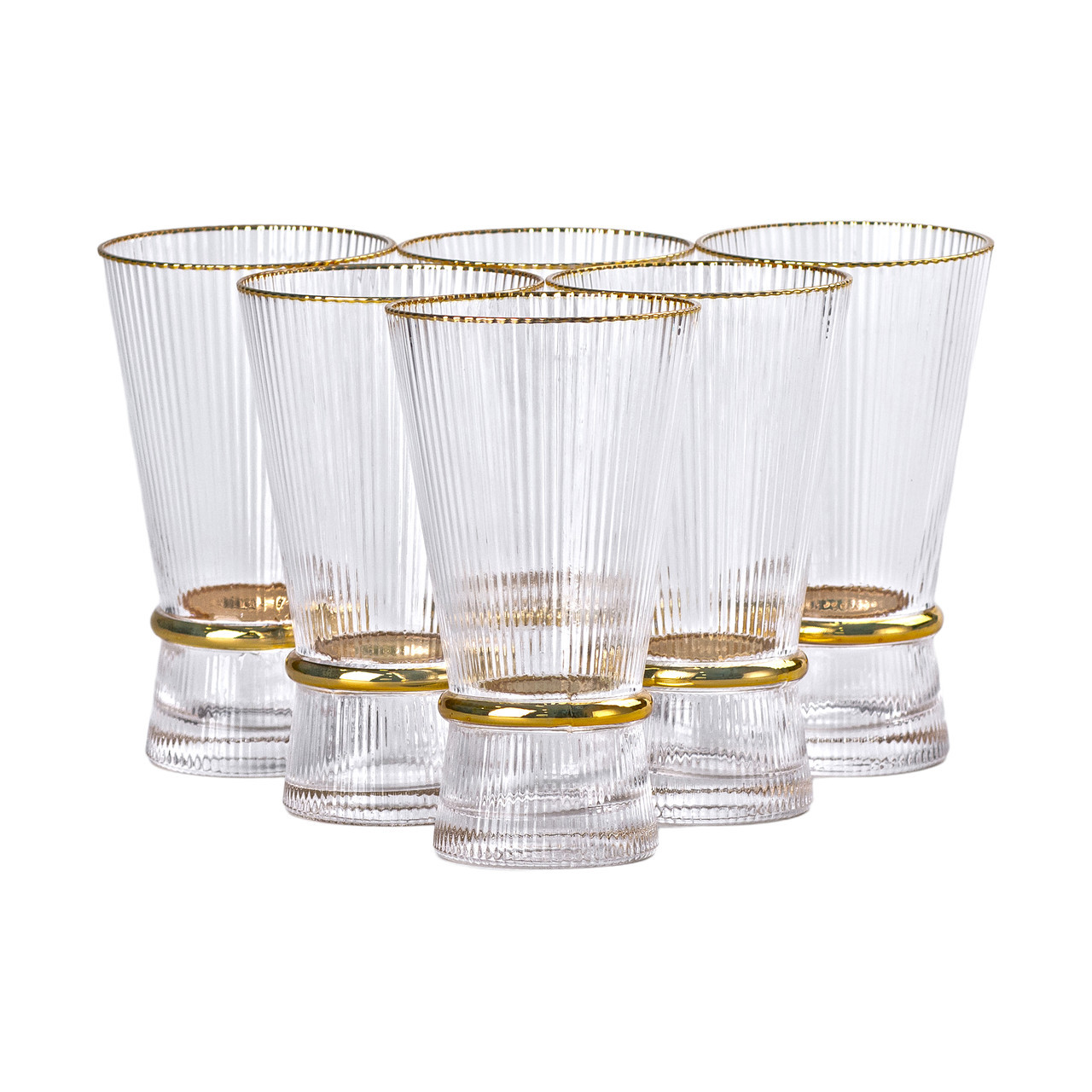 Набір високих склянок зі скла Stunning 6 штук по 400 мл прозорі