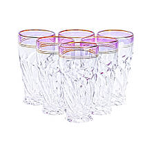 Набір високих склянок зі скла Vermont 6 штук по 250 мл фіолетовий