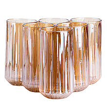 Набір високих склянок зі скла Lirmartur 66 штук по 380 мл бурштиновий
