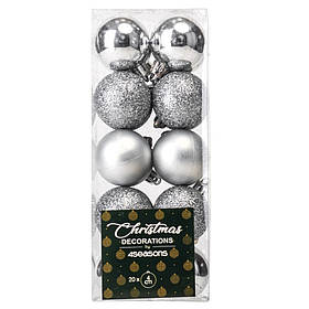 Набір ялинкових куль "Час Свята" (4 см * 20 шт, срібний) ELISEY