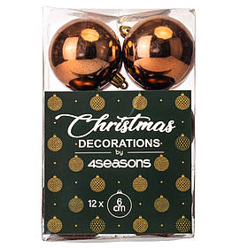 Набір ялинкових куль "Святкова Мозаїка" (6 см * 12 шт, кавовий) ELISEY