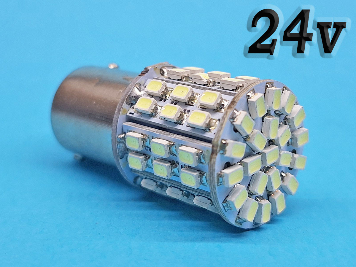 Світлодіодна лампа P21W BA15S 24V 64 SMD 1206 WHITE, 1 контакт