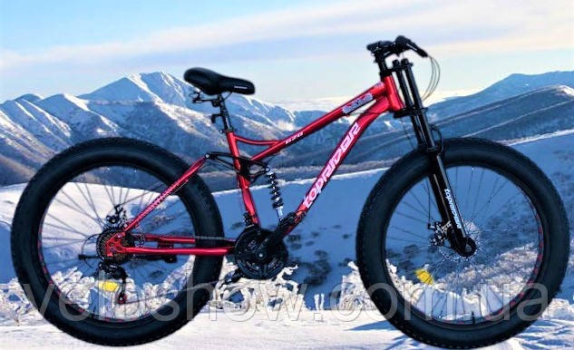 Позашляховик фетбайк 26/4.0 Panther Top з амортизаторами (fatbike) широкі колеса двопідвісний, фото 1