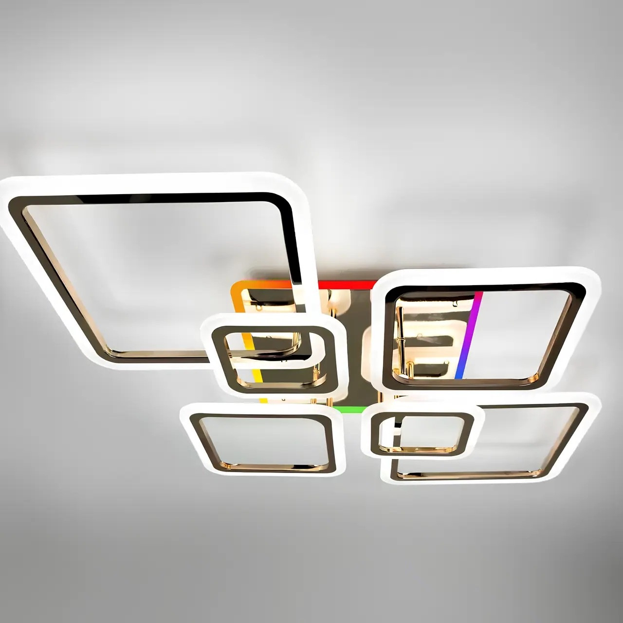 Стельова Led люстра 159W з пультом золотий корпус до 25 м² (SL-5331/2+2+2 FG+RGB), фото 1