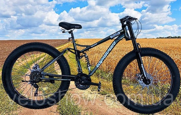 Позашляховик фетбайк 26/4.0 Panther Top з амортизаторами (fatbike) широкі колеса двопідвісний