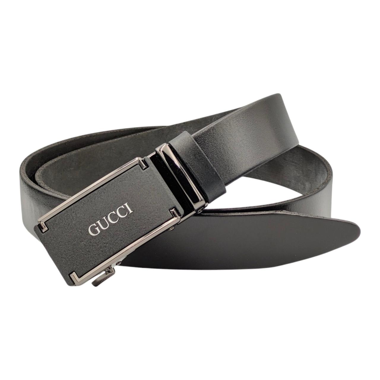 Ремінь чоловічий шкіряний, пряжка автомат "наждак". Арт.:RMBAKA0032-35