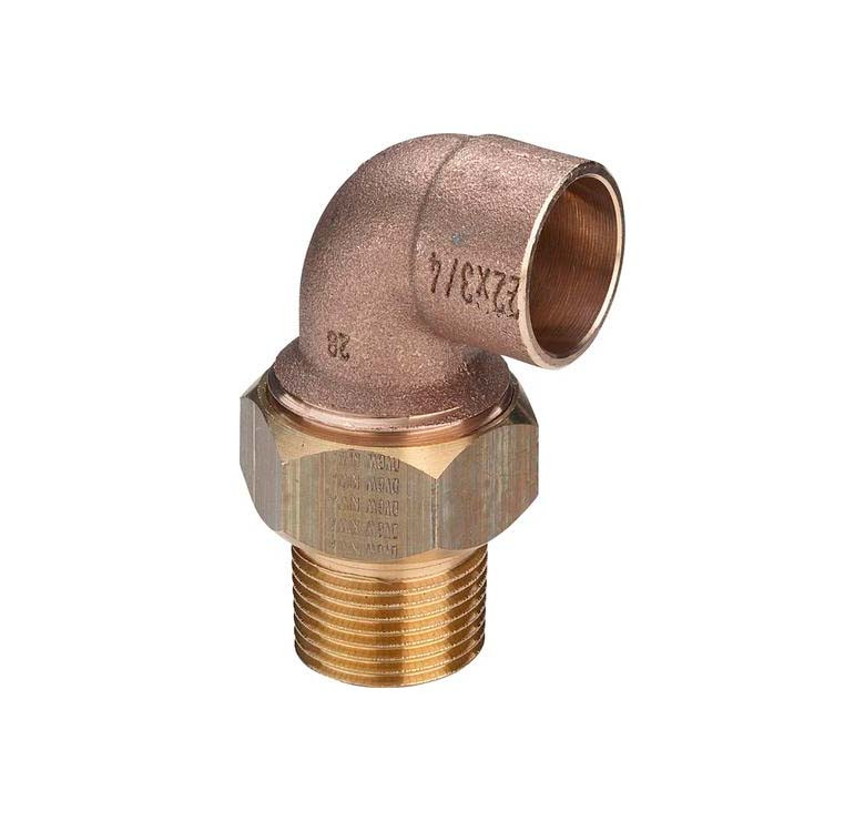 З'єднання розбірне для мідної труби VIEGA 18x1/2" (ЗР) кутова “американка” (бронза) 110017, фото 1