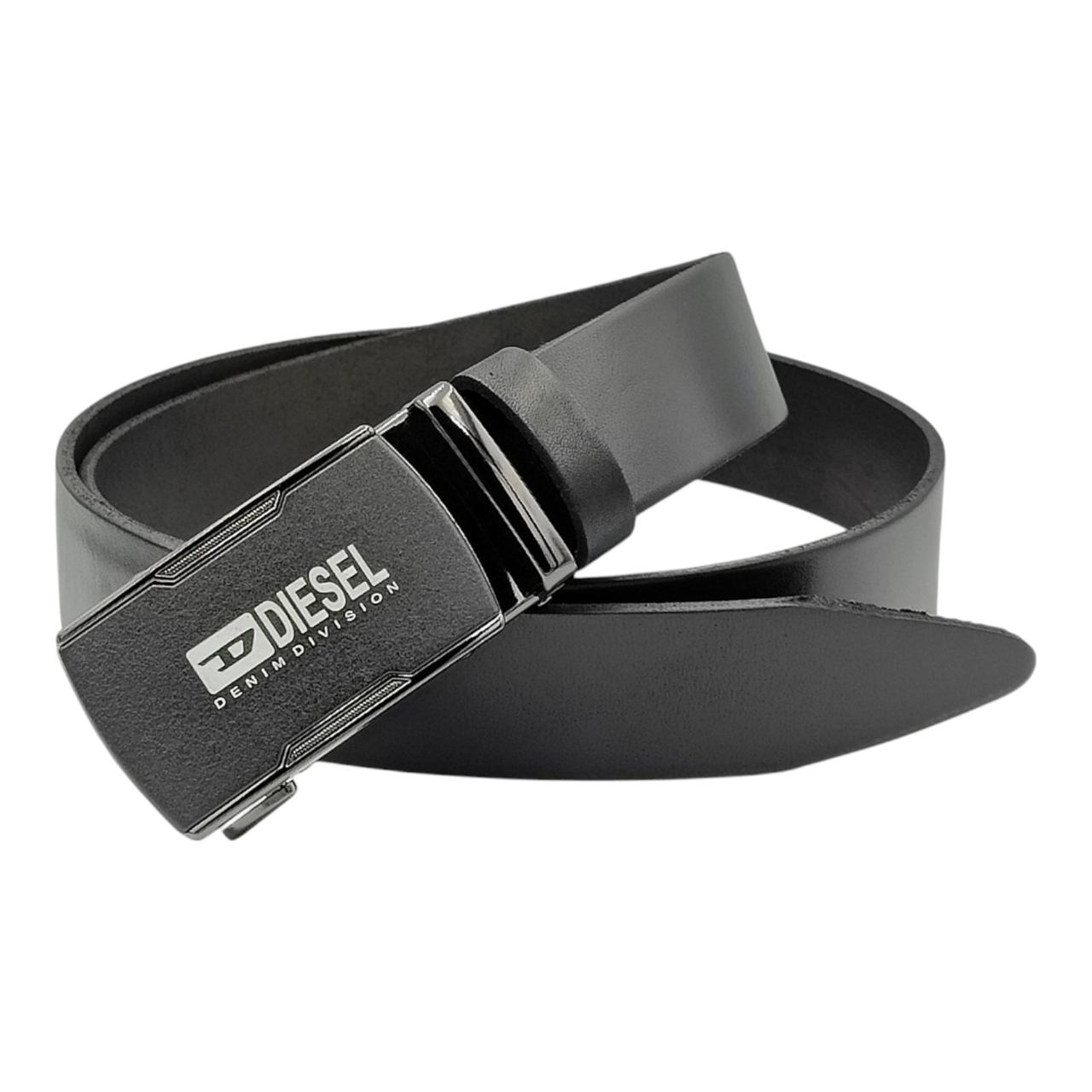 Брючний ремінь чоловічий з пряжкою автомат "наждак" шкіряний 35 мм