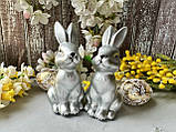 Великодній декор "Кролик Сріблястий" 14 см, фото 3