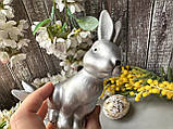 Великодній декор "Кролик Сріблястий" 14 см, фото 4