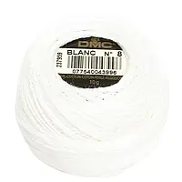 Нитка Перле 8 DMC для вишивання колір blanc білий