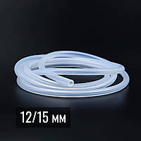 Силіконовий шланг харчовий прозорий 12/15 мм (внутрішній/зовнішній) термостійкий, гнучка силіконова трубка