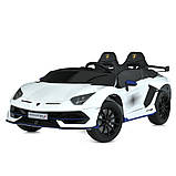 Дитячий електромобіль на акумуляторі Lamborghini M 6026 з пультом радіокерування для дітей 3-8 років Білий, фото 3