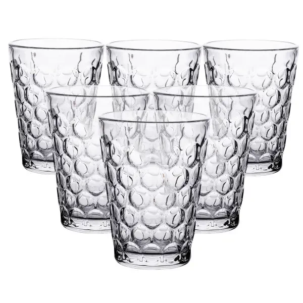 Набір склянок із товстого скла Drops 6 штук по 400 мл прозорі