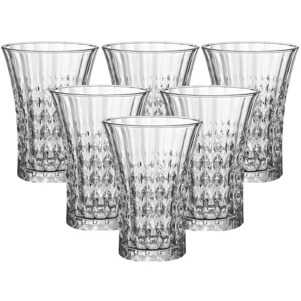 Набір склянок із скла Living Home 6 штук по 380 мл прозорі