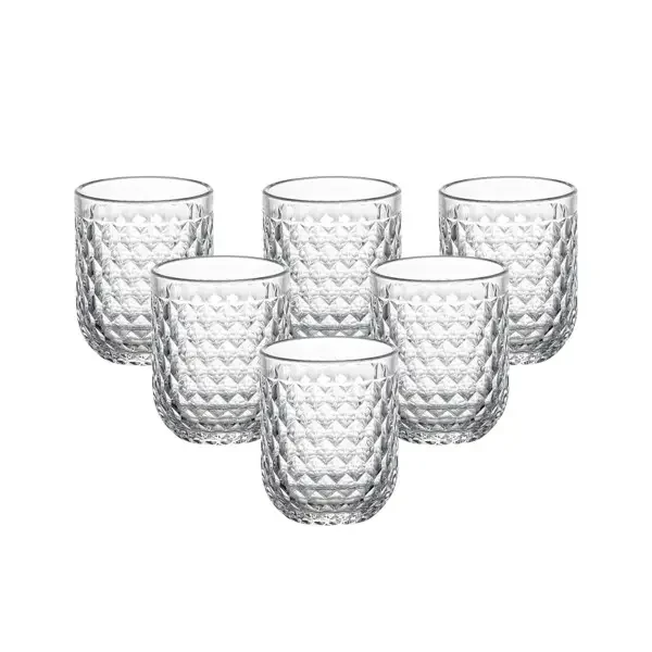 Набір склянок із скла 6 штук по 300 мл прозорі