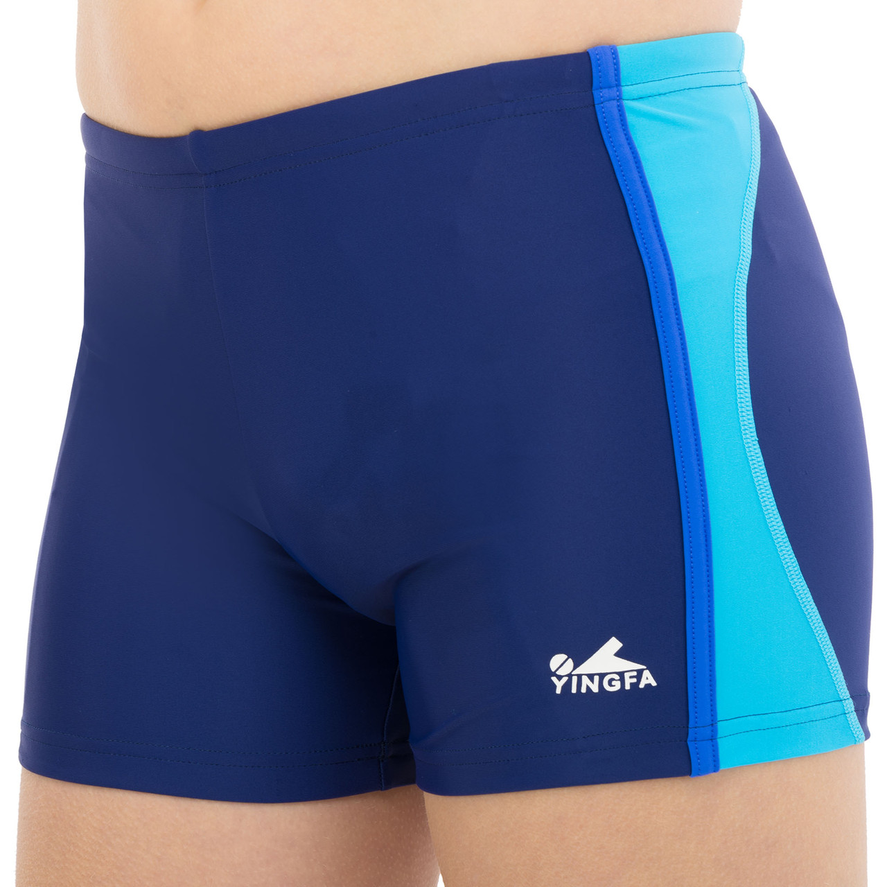 Плавки боксери для хлопчиків для плавання YINGFA вік 4-16 років синій-блакитний 24S653-2    6, фото 1