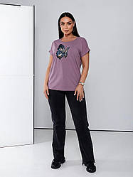 Жіноча футболка оверсайз  розмір 50-54