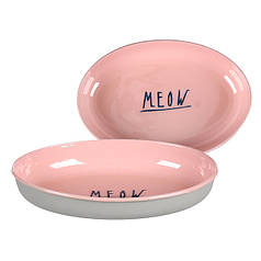 Миска для котів Flamingo Nell Oval емальована 275 мл