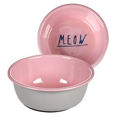 Миска для котів Flamingo Nell Round емальована 250 мл