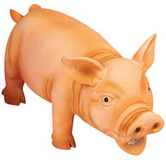 Іграшка для собак Flamingo Orange Pig Порося хрюкаюче помаранчеве латекс 21,5 х 8 х 10 см