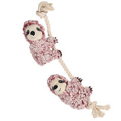 Іграшка для собак Flamingo Hangta Sloth with Rope Лінивець з канатом з пищалкою 40 х 5.5 х 8 см