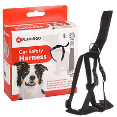 Шлея для собак в автомобіль Flamingo Car Safety Harness ОШ 39-70 х ОГ 53-86 см, ремені 25 мм