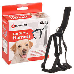 Шлея для собак в автомобіль Flamingo Car Safety Harness ОШ 44-74 х ОГ 56-90 см, ремені 25 мм