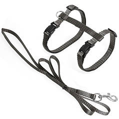 Шлея та повідець для котів Flamingo Cat Harness and Leash Ziggi коричневий 20-35 см