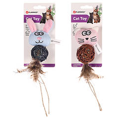 Іграшка для котів Flamingo Chayenne Rabbit Cat з брязкальцем і котячою м’ятою 27 см