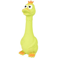 Іграшка для собак Flamingo Duck Sitting Качка з пищалкою латекс 7 х 6 х 20 см