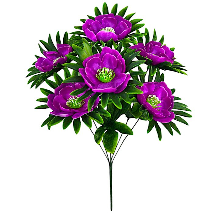 Штучні квіти букет лотоси атласні Нічна зірка, 48см, фото 1