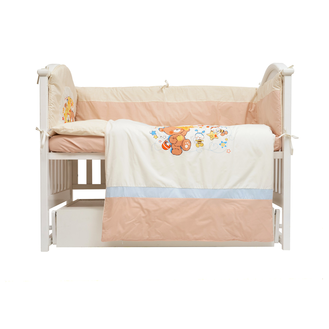 Постільний комплект 6 ел Twins Bears with a star бежевий, фото 1
