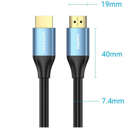 Кабель Vention HDMI-HDMI v2.0 4K 60Hz 10m Aluminum Alloy Blue (ALHSL), фото 2