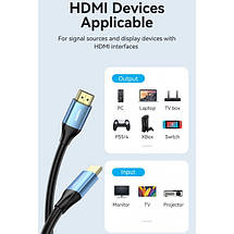 Кабель Vention HDMI-HDMI v2.0 4K 60Hz 10m Aluminum Alloy Blue (ALHSL), фото 4